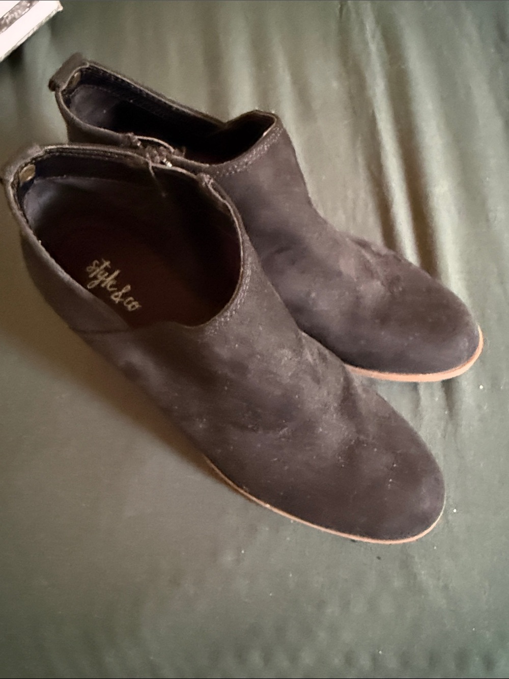 Style & Co. Black Suede Ankle Booties
